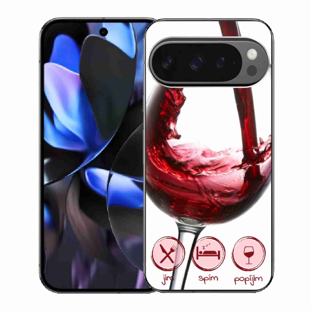 Zselés borítás mmCase a Google Pixel 9 Pro számára - borospohár piros