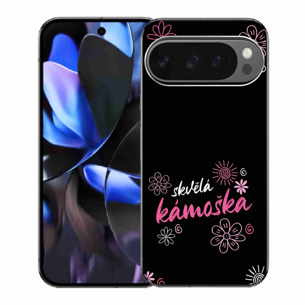 Gél borítás mmCase a Google Pixel 9 Pro - nagyszerű haver fekete háttérrel