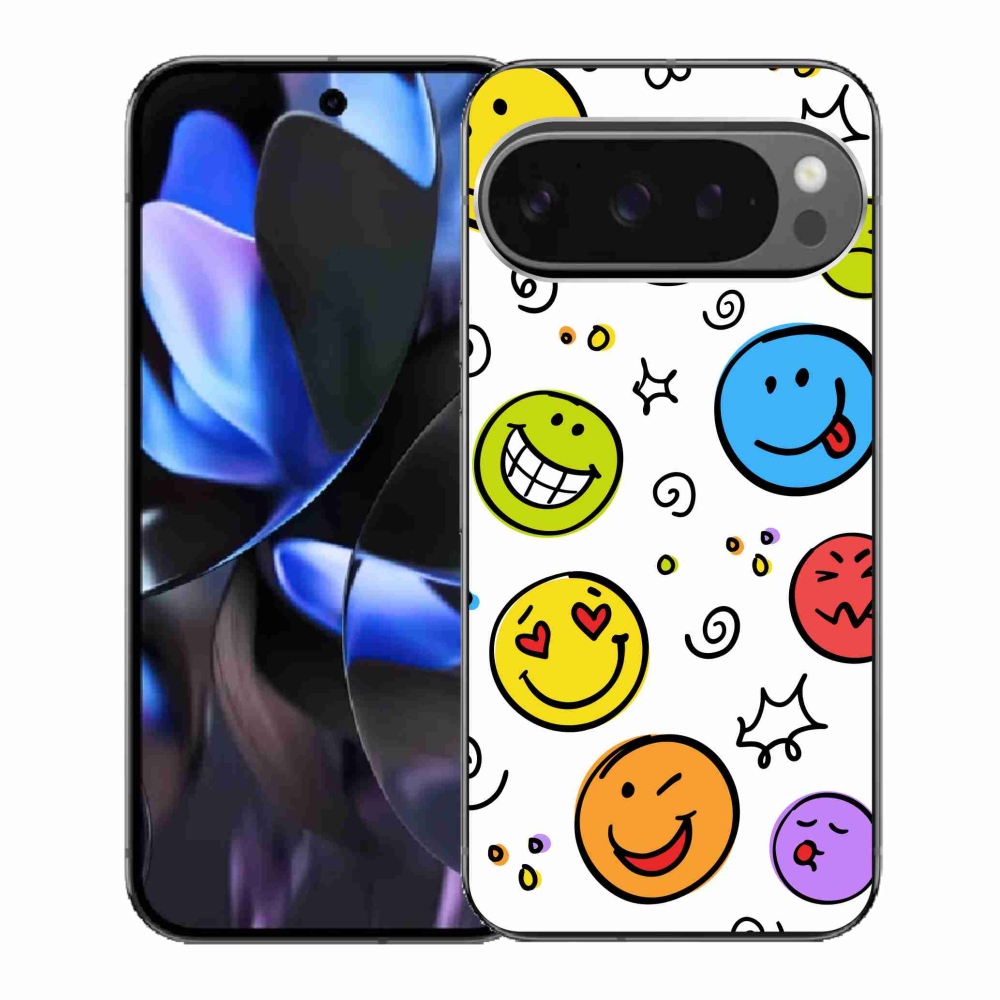 Gél borítás mmCase a Google Pixel 9 Pro számára - smiley-k