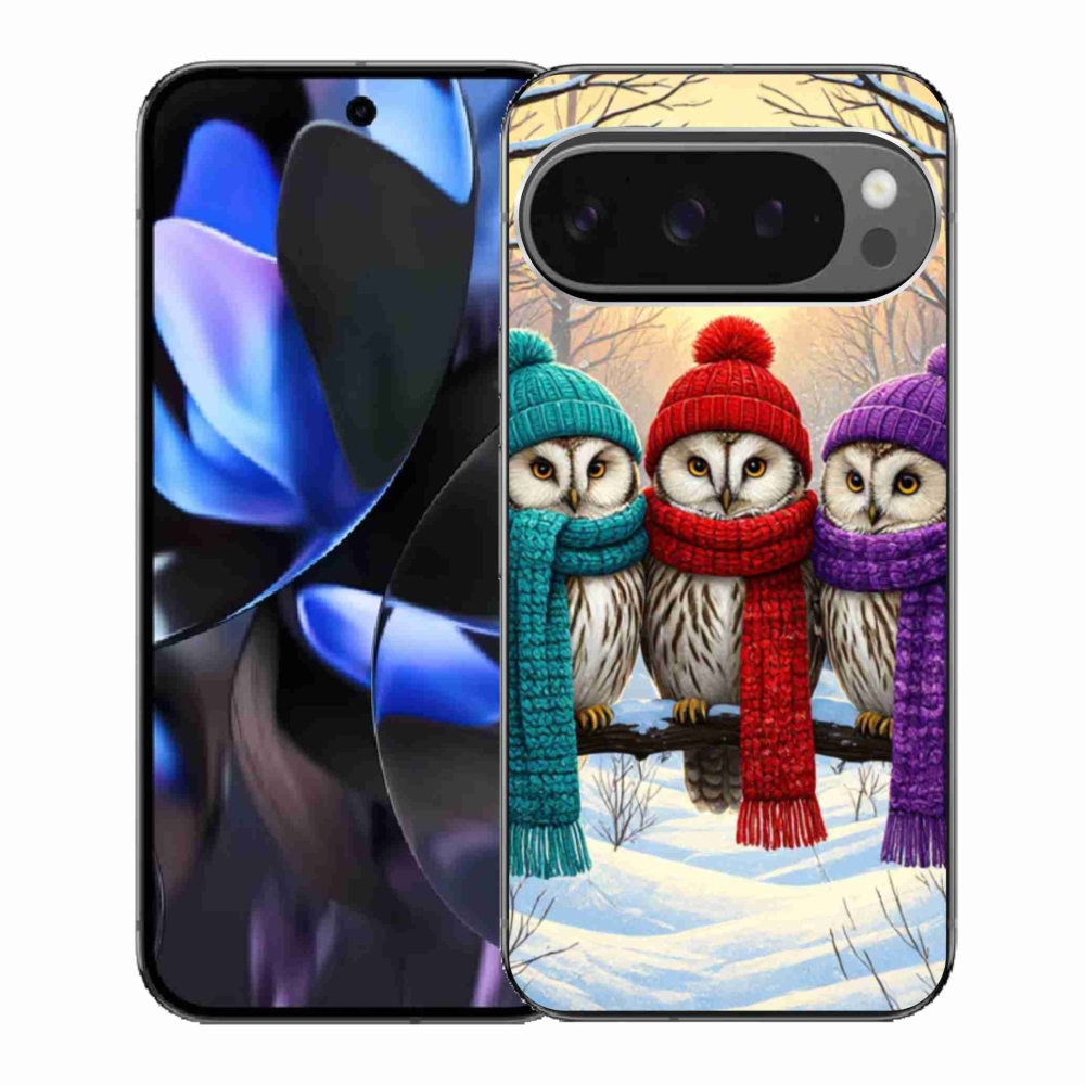 Gél borítás mmCase a Google Pixel 9 Pro számára - bagoly barátok