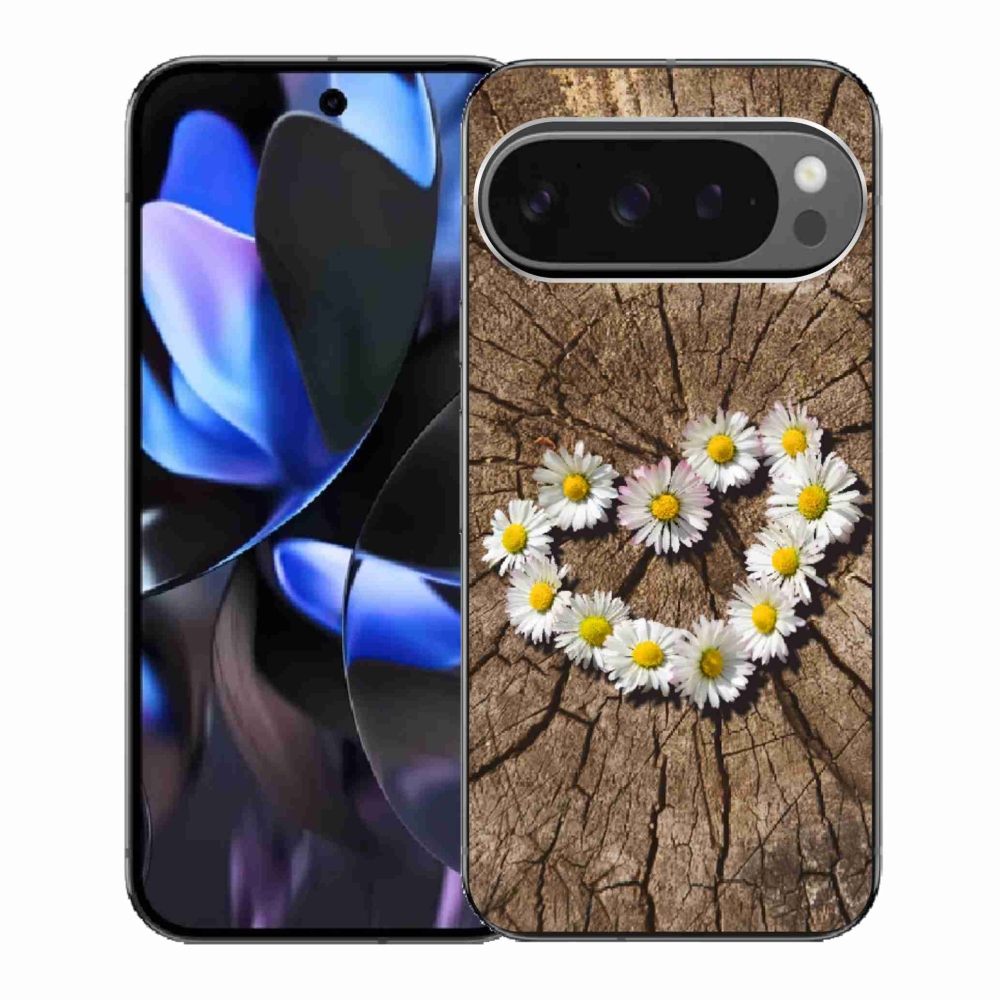Zselés borítás mmCase a Google Pixel 9 Pro számára - százszorszépek szíve