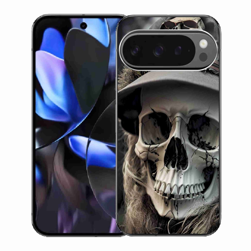 Zselés borítás mmCase a Google Pixel 9 Pro számára - sötét koponya