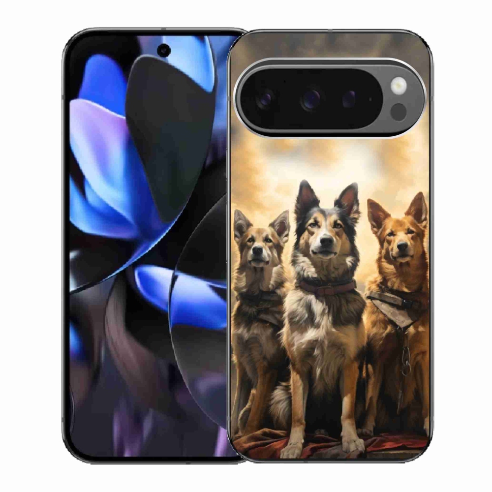Gél borítás mmCase a Google Pixel 9 Pro számára - három kutya