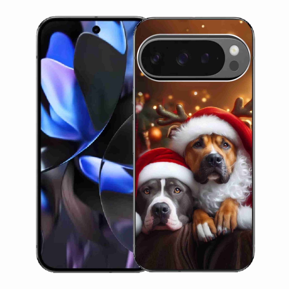Gél borítás mmCase a Google Pixel 9 Pro számára - Karácsonyi kutyák