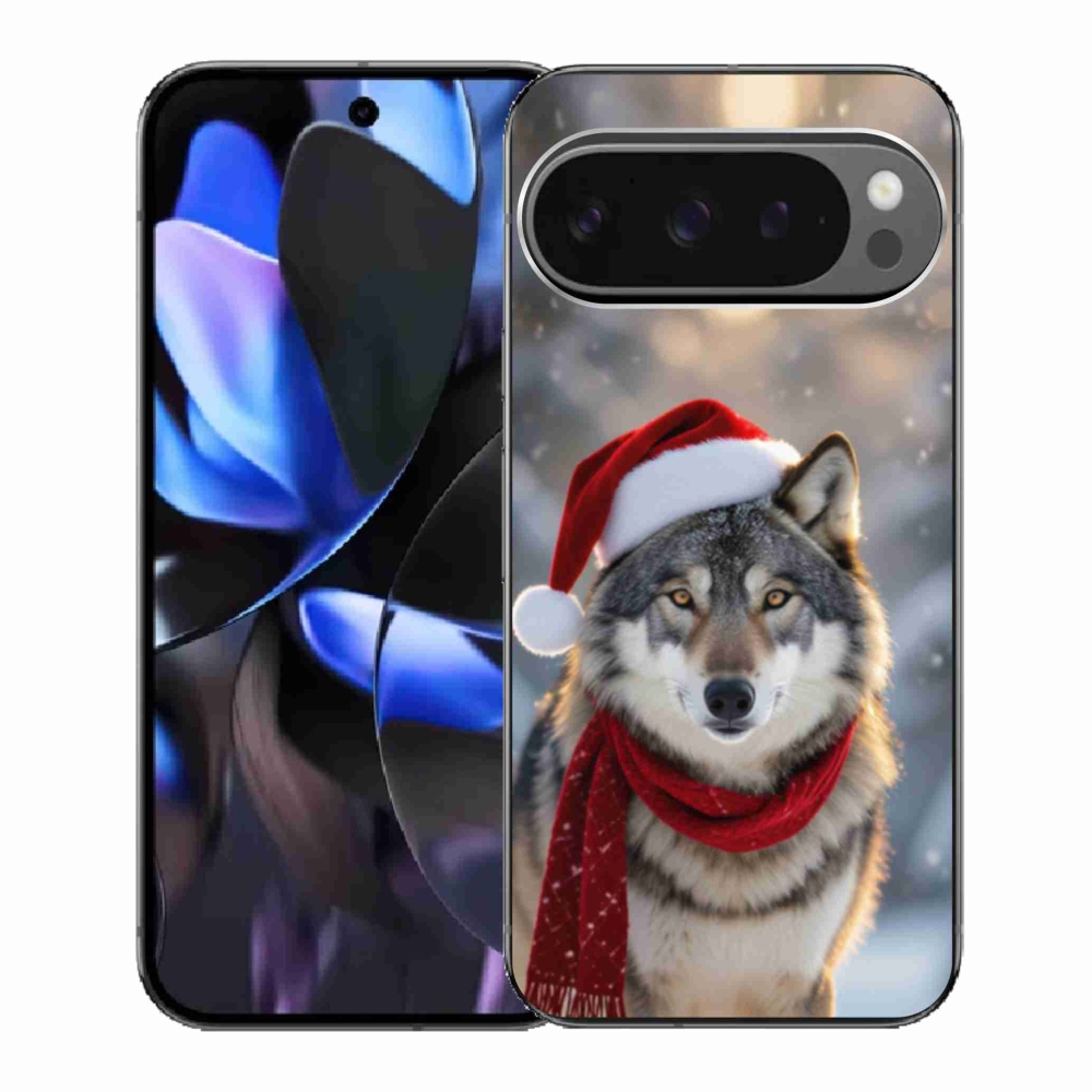 Gél borítás mmCase a Google Pixel 9 Pro számára - Karácsonyi farkas