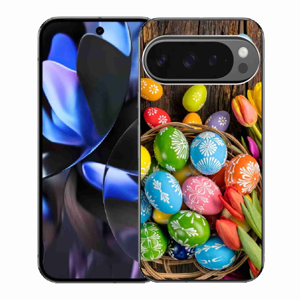 Zselés borítás mmCase a Google Pixel 9 Pro számára - Húsvéti tojások
