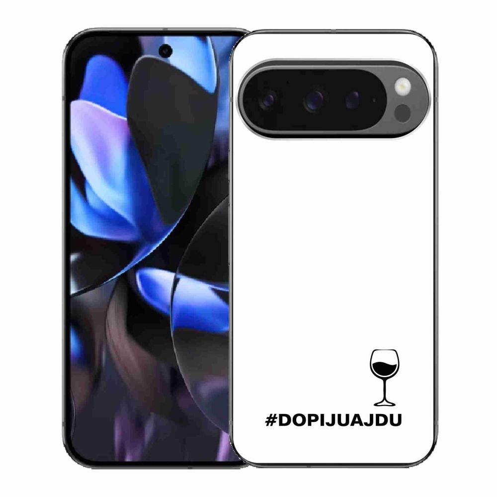 Gél borítás mmCase a Google Pixel 9 Pro számára - bor motívum fehér háttérrel