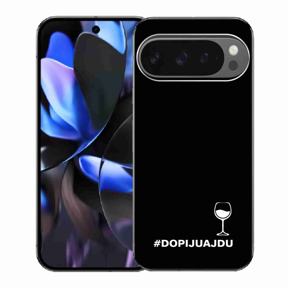 Gél borítás mmCase a Google Pixel 9 Pro számára - bor motívum fekete háttérrel