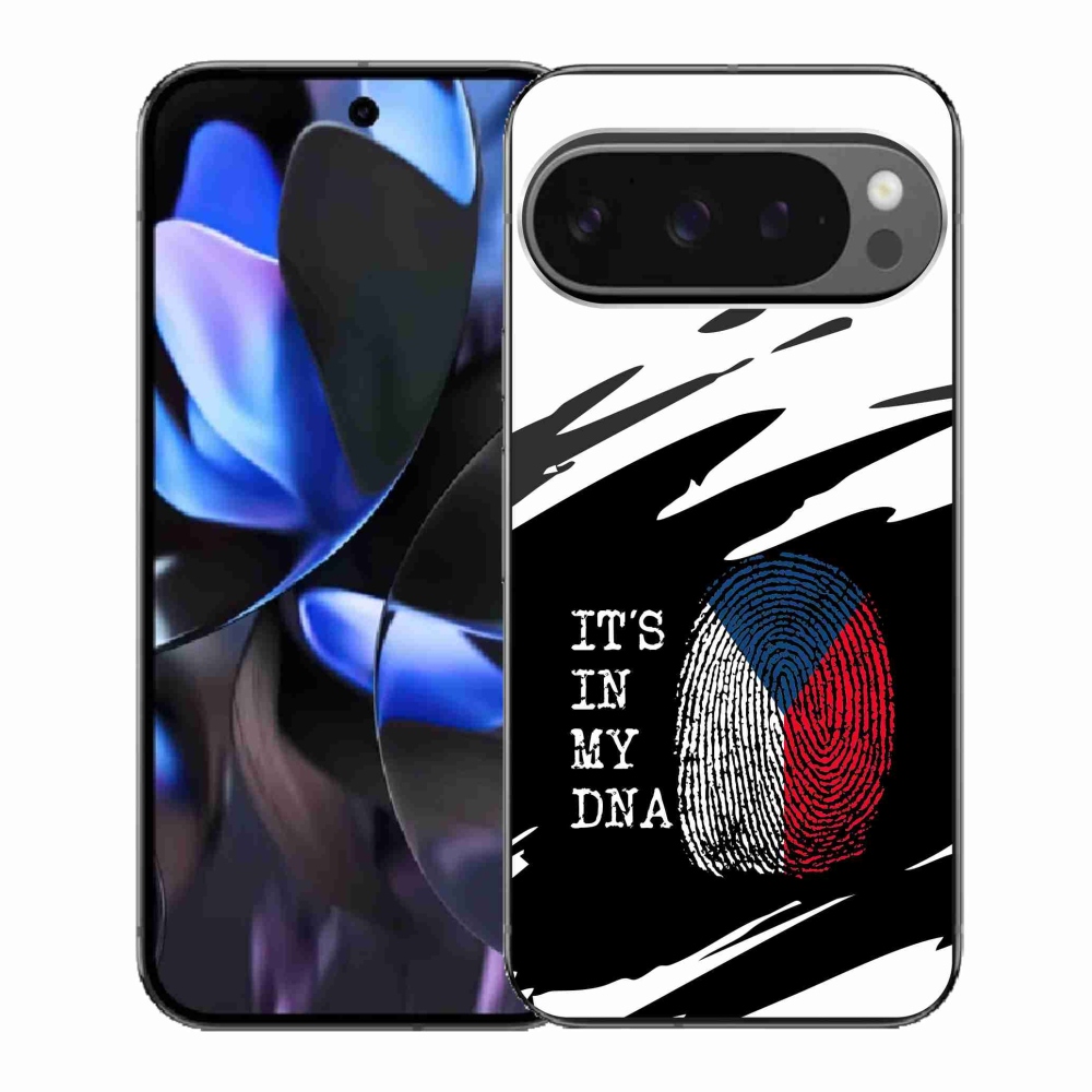 Gél borítás mmCase a Google Pixel 9 Pro számára - Zászlós ujjlenyomat fekete és fehér háttérrel