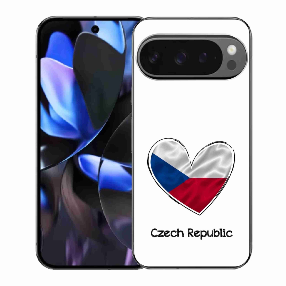 Gél borítás mmCase a Google Pixel 9 Pro számára - zászló szív fehér háttérrel