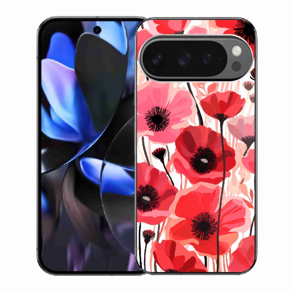 Zselés borítás mmCase a Google Pixel 9 Pro számára - mákos 1