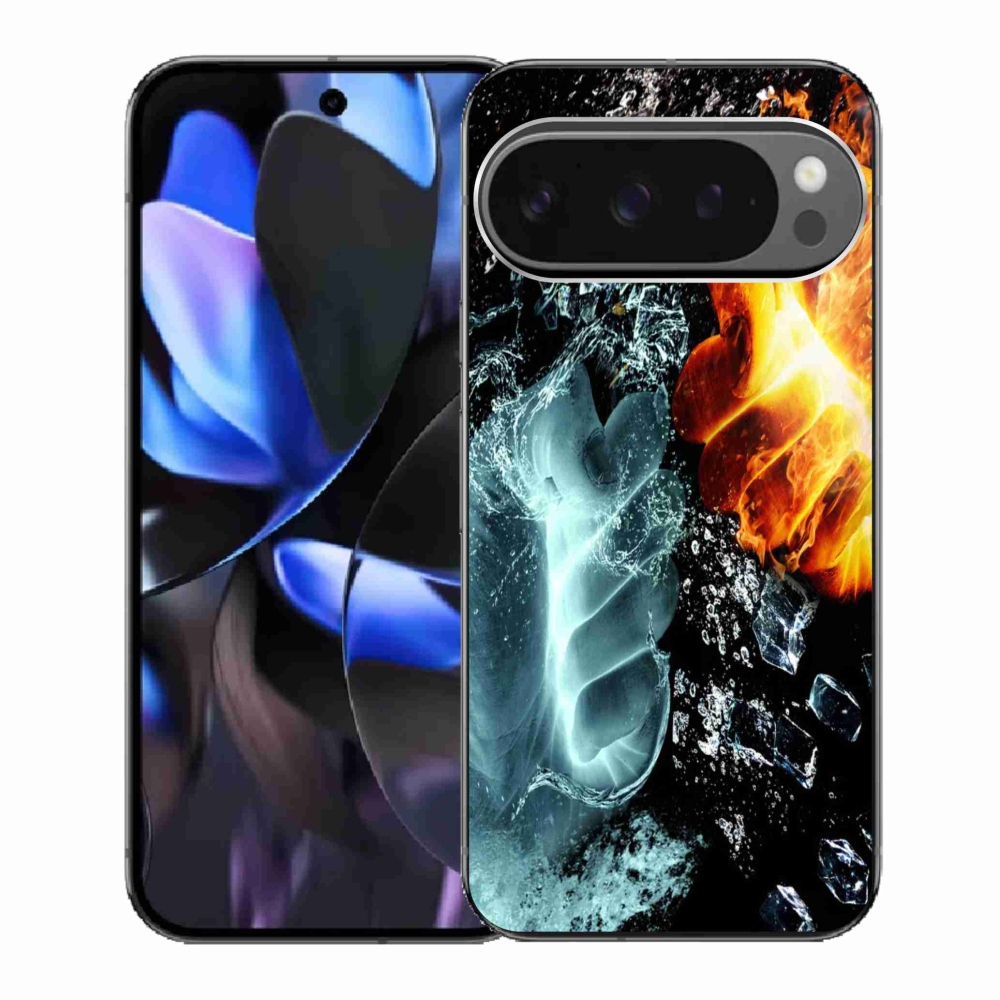 Gél borítás mmCase a Google Pixel 9 Pro számára - víz és tűz