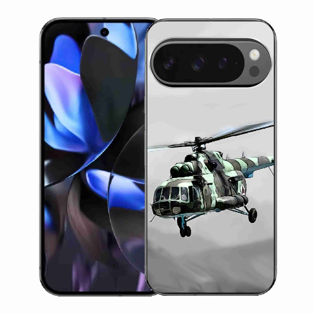 Zselés borítás mmCase a Google Pixel 9 Pro számára - katonai helikopter