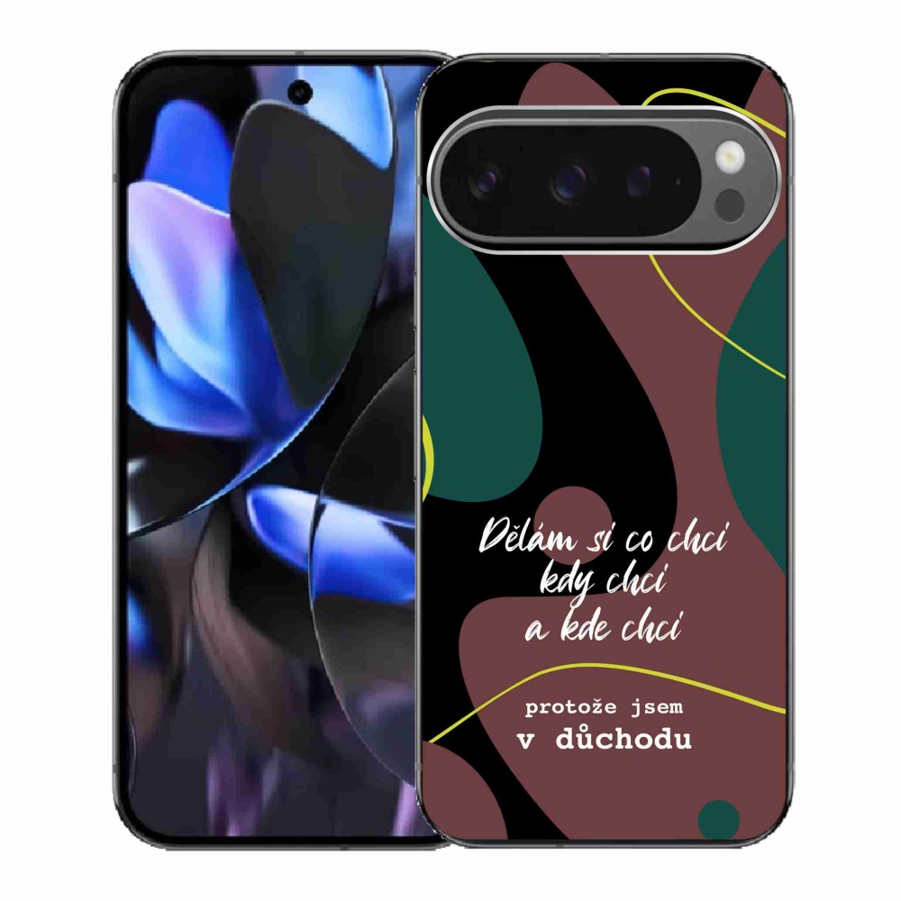 Gél borítás mmCase a Google Pixel 9 Pro számára - vicces szöveg 10 fekete háttér