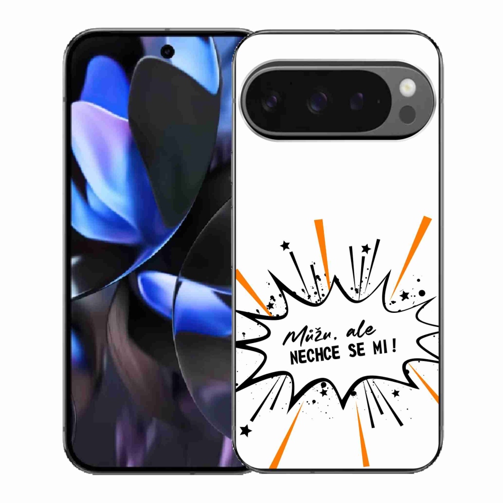 Gél borítás mmCase a Google Pixel 9 Pro számára - vicces szöveg 11 fehér háttér