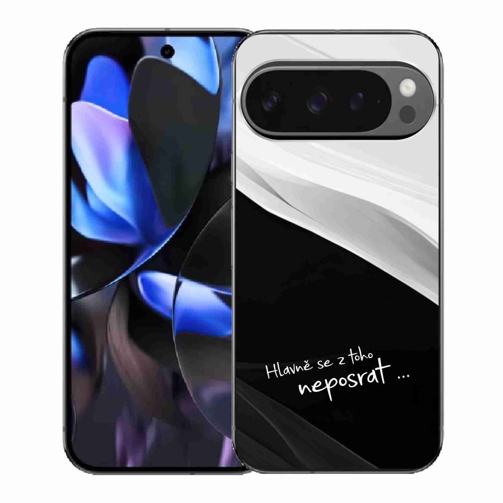 Gél borítás mmCase a Google Pixel 9 Pro számára - vicces szöveg 13 fekete és fehér háttérrel