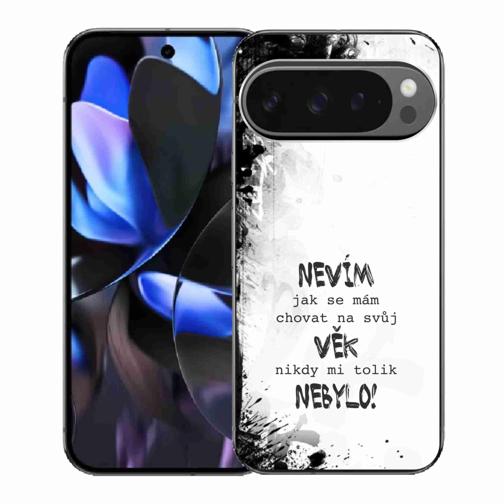Gél borító mmCase a Google Pixel 9 Pro számára - vicces szöveg 14 fehér háttér