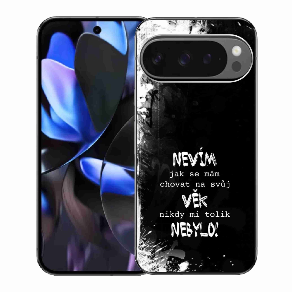 Gél borító mmCase a Google Pixel 9 Pro számára - vicces szöveg 14 fekete háttér