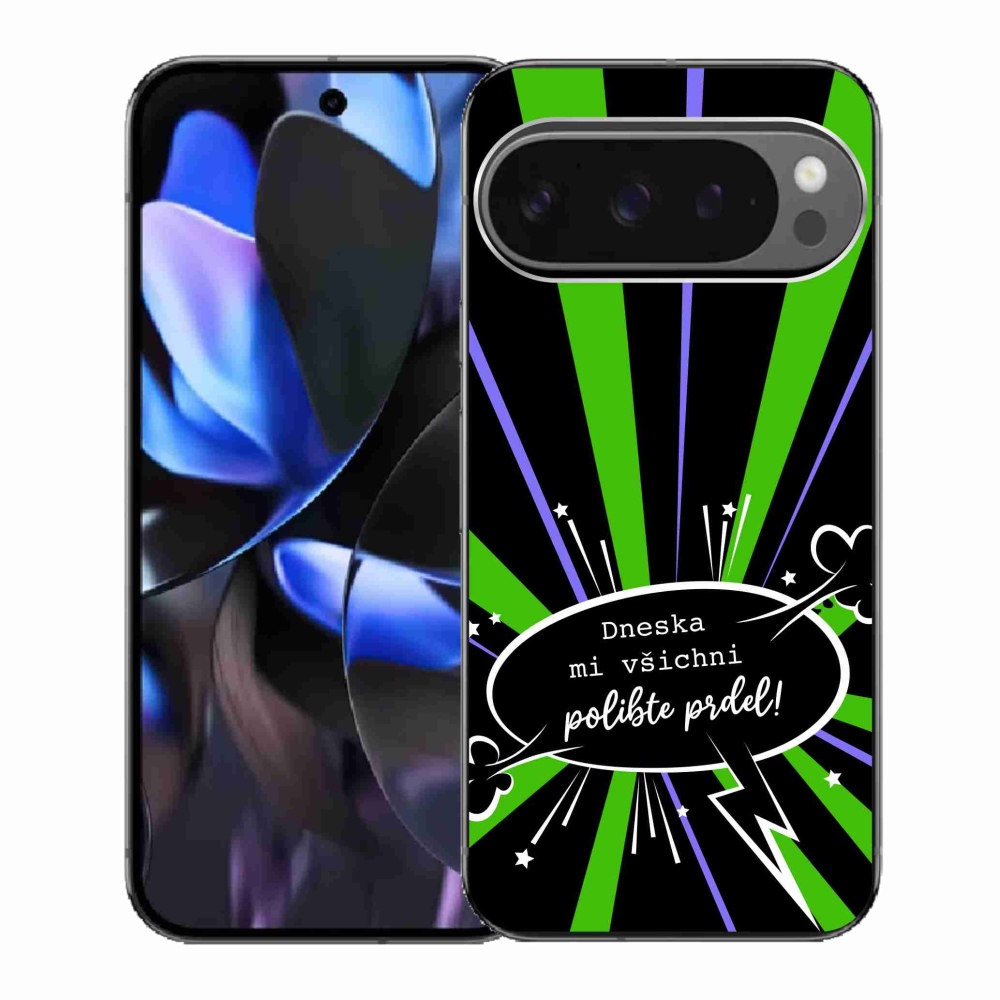 Gél borítás mmCase a Google Pixel 9 Pro számára - vicces szöveg 15 fekete háttér
