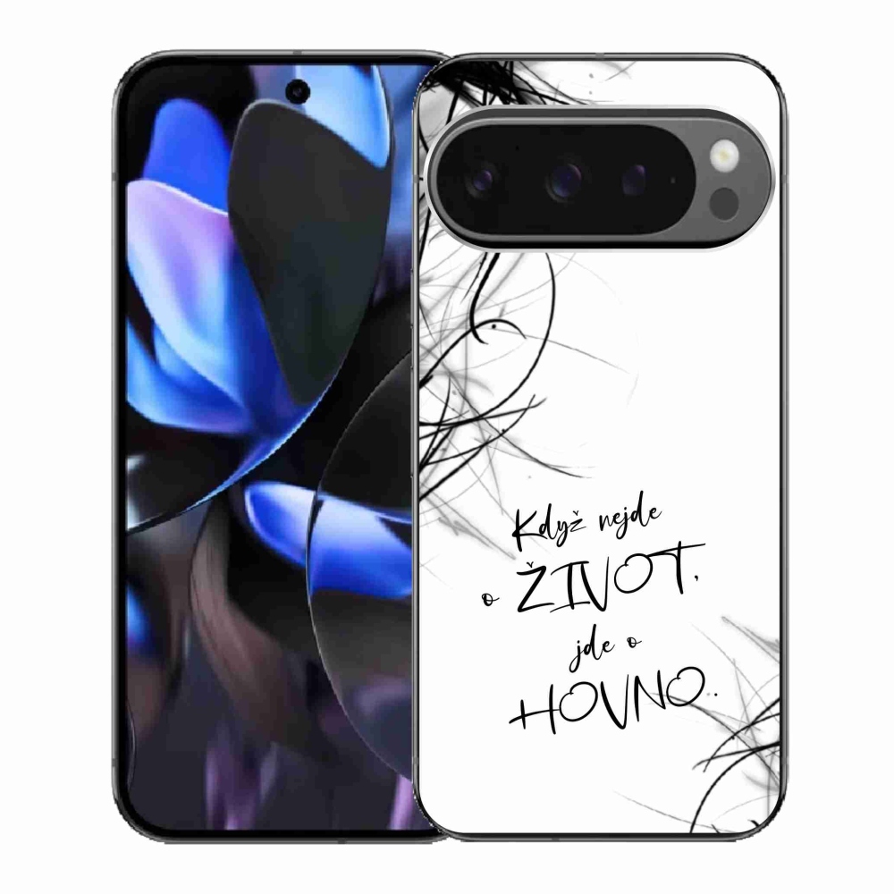Gél borító mmCase a Google Pixel 9 Pro számára - vicces szöveg 16 fehér háttér