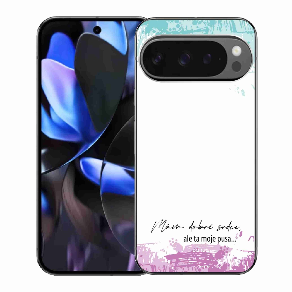 Gél borító mmCase a Google Pixel 9 Pro-hoz - vicces szöveg 3 fehér háttérrel