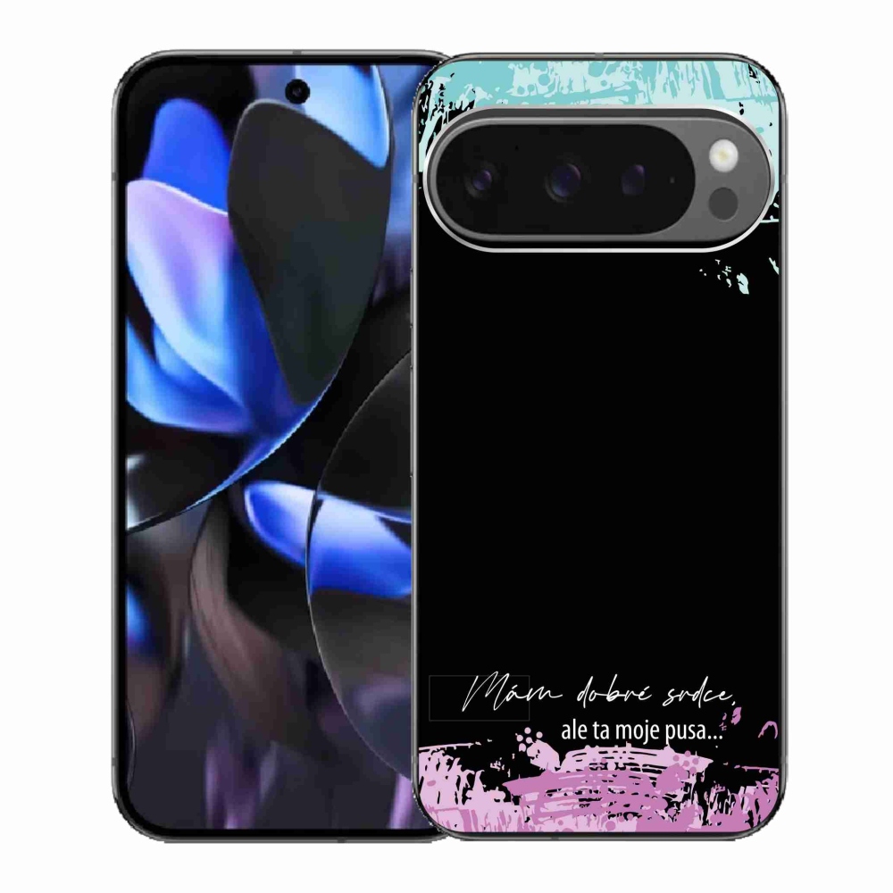 Gél borítás mmCase a Google Pixel 9 Pro számára - vicces szöveg 3 fekete háttérrel