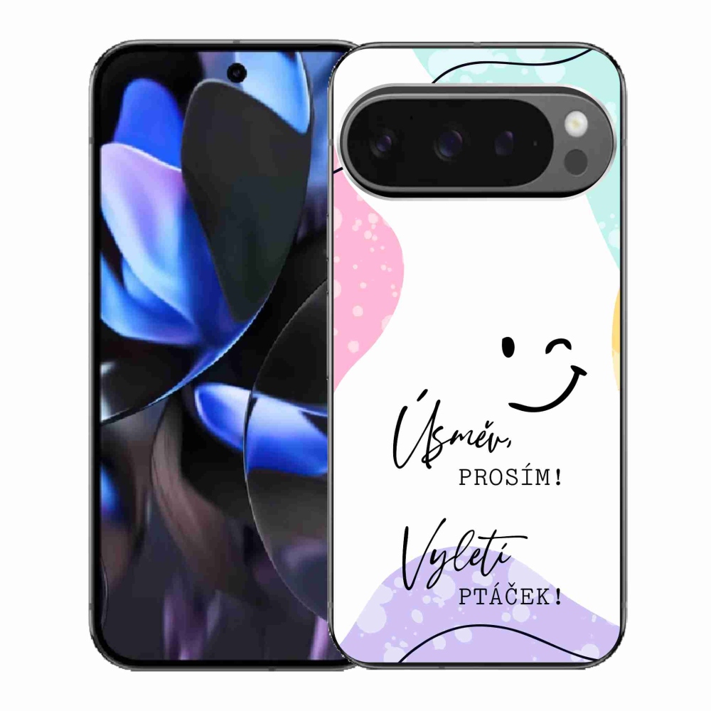 Gél borító mmCase a Google Pixel 9 Pro-hoz - vicces szöveg 4 fehér háttérrel