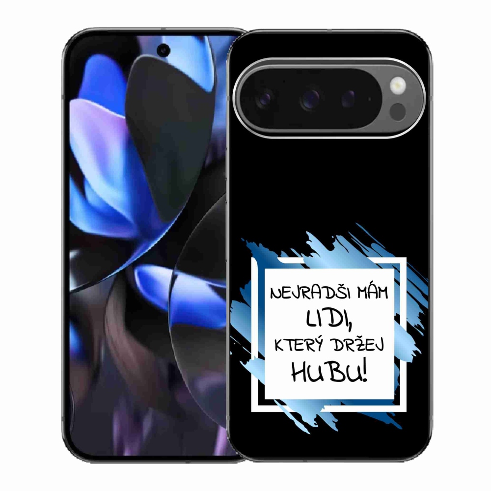 Gél borító mmCase a Google Pixel 9 Pro-hoz - vicces szöveg 7 fehér és fekete háttérrel