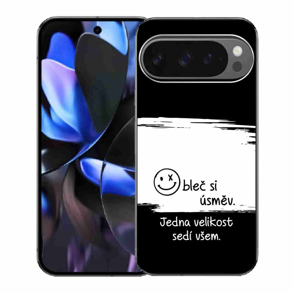 Gél borítás mmCase a Google Pixel 9 Pro számára - vicces szöveg 8 fekete és fehér háttérrel