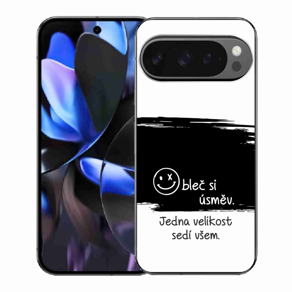 Gél borítás mmCase a Google Pixel 9 Pro számára - vicces szöveg 8 fekete és fehér háttérrel