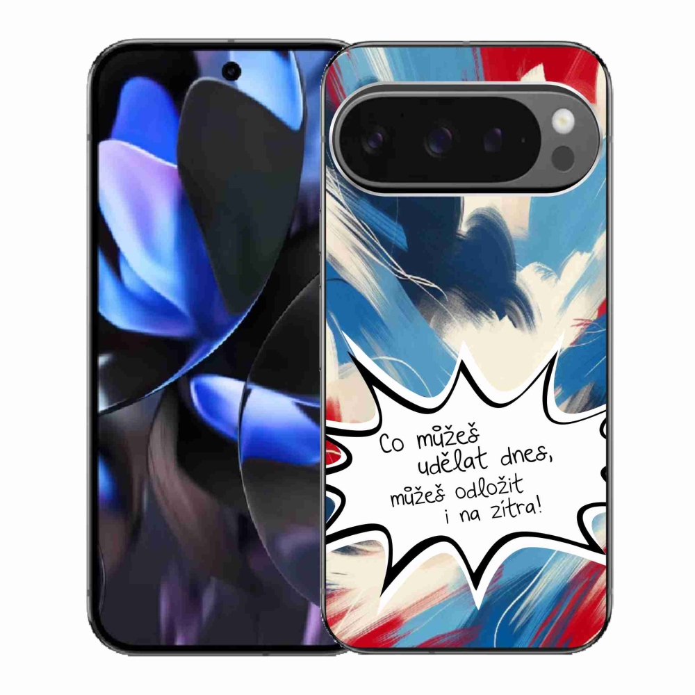 Gél borító mmCase a Google Pixel 9 Pro számára - vicces szöveg 9 fehér háttér