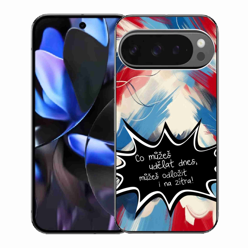 Gél borítás mmCase a Google Pixel 9 Pro számára - vicces szöveg 9 fekete háttér
