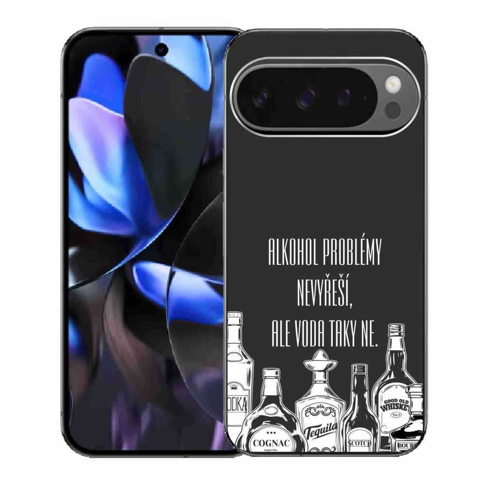 Gél borítás mmCase a Google Pixel 9 Pro számára - vicces szöveg fekete háttérrel