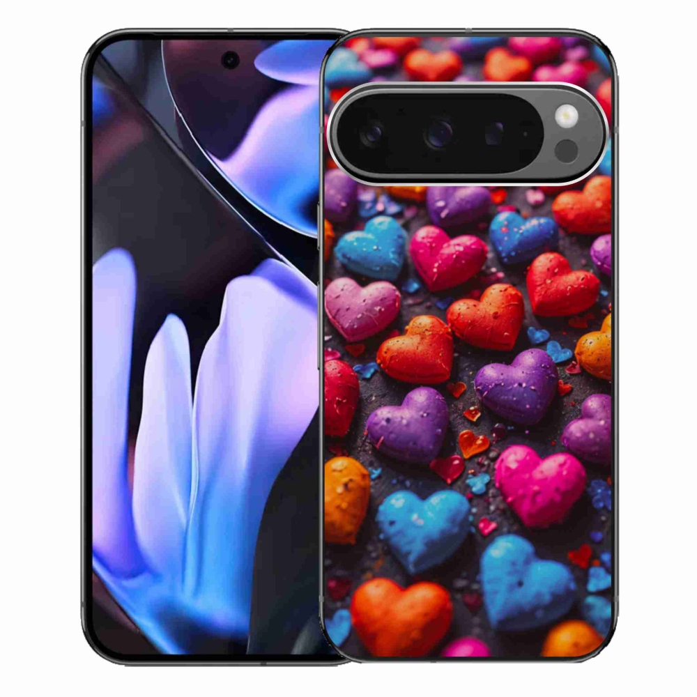 Zselés borítás mmCase a Google Pixel 9 Pro XL számára - színes szív