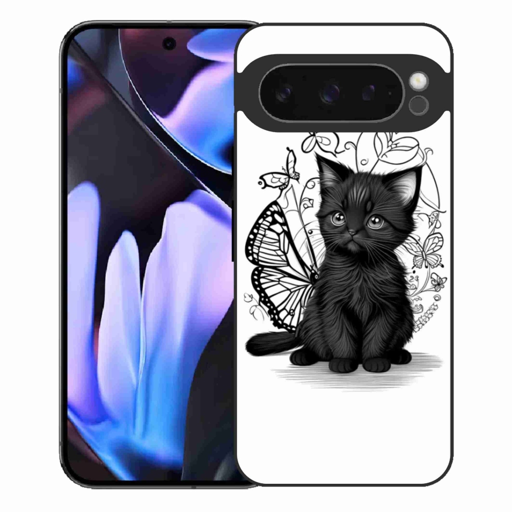 Zselés borítás mmCase a Google Pixel 9 Pro XL számára - fekete cica