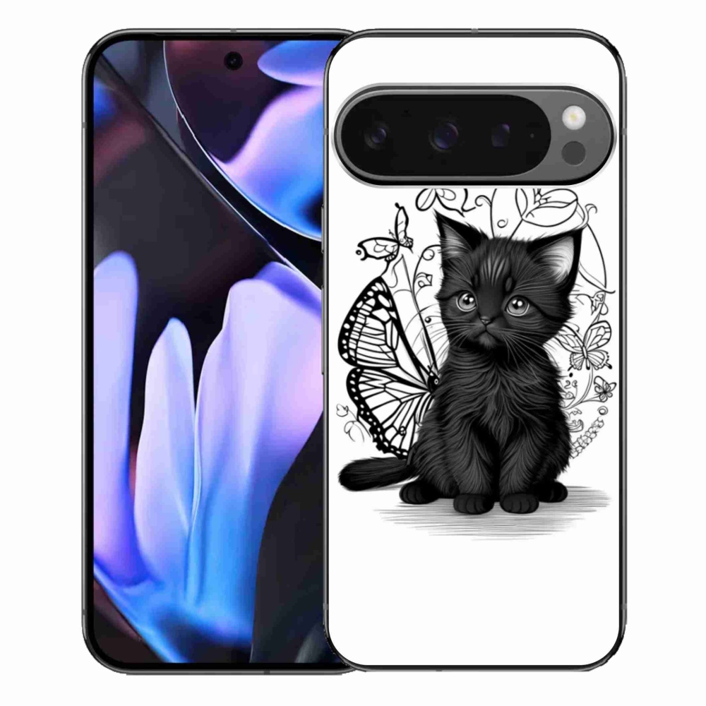 Zselés borítás mmCase a Google Pixel 9 Pro XL számára - fekete cica