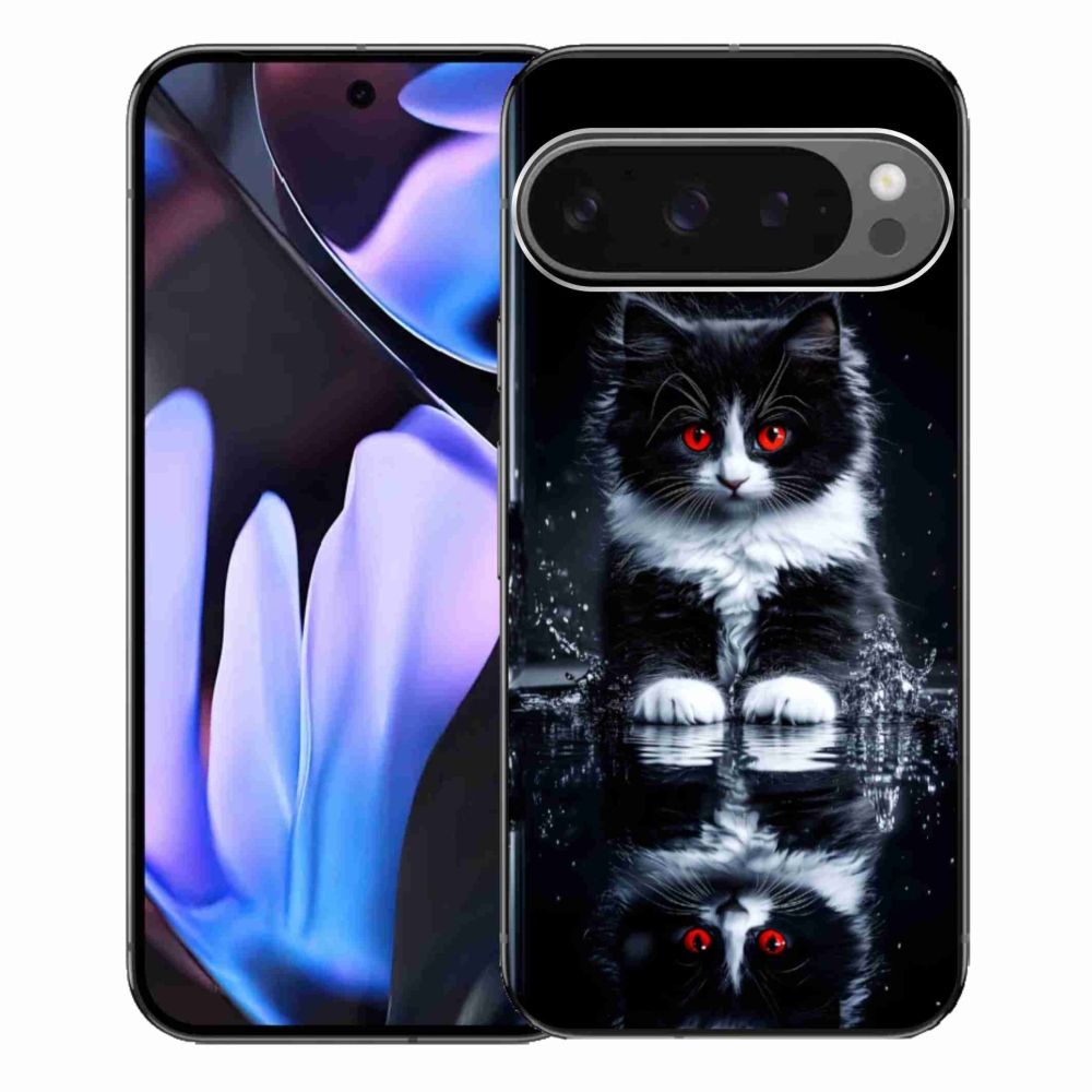 Gél borítás mmCase a Google Pixel 9 Pro XL-hez - fekete-fehér cica