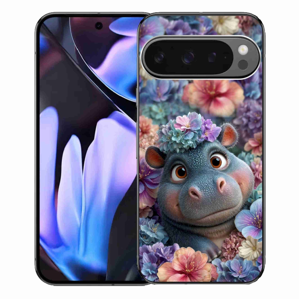 mmCase gél tok a Google Pixel 9 Pro XL-hez – virágos víziló