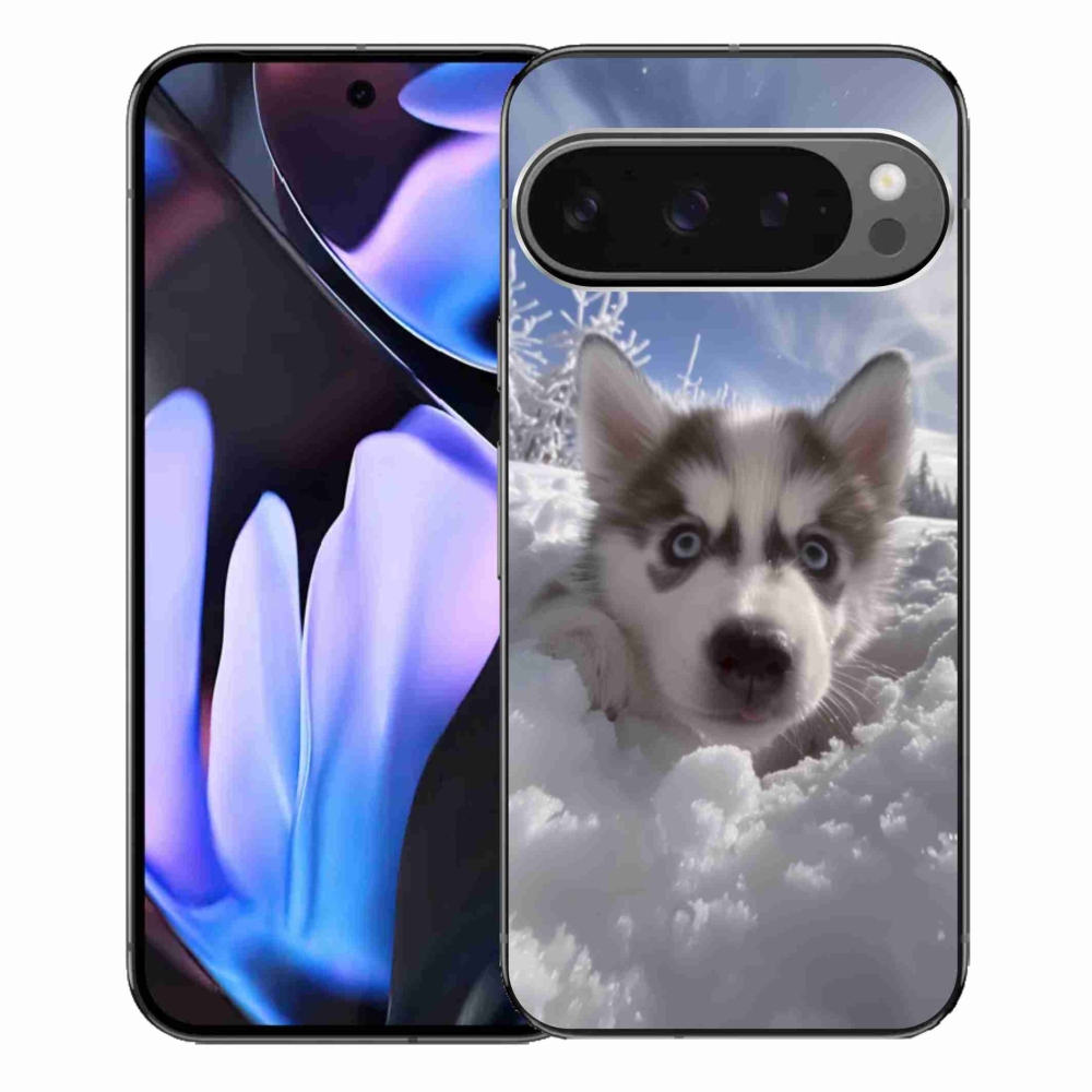 Gél borítás mmCase a Google Pixel 9 Pro XL számára - husky a hóban