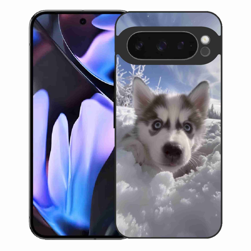 Gél borítás mmCase a Google Pixel 9 Pro XL számára - husky a hóban