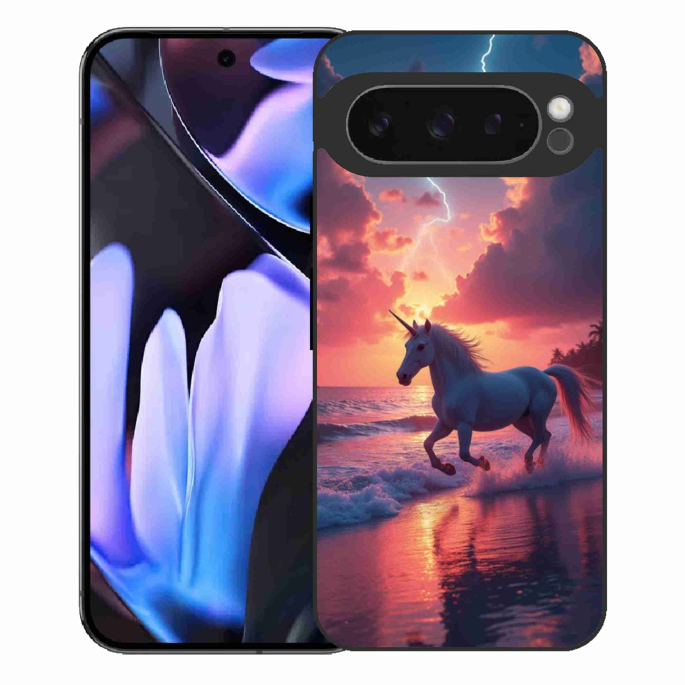 Gél borítás mmCase a Google Pixel 9 Pro XL-hez - egyszarvú a tengerparton