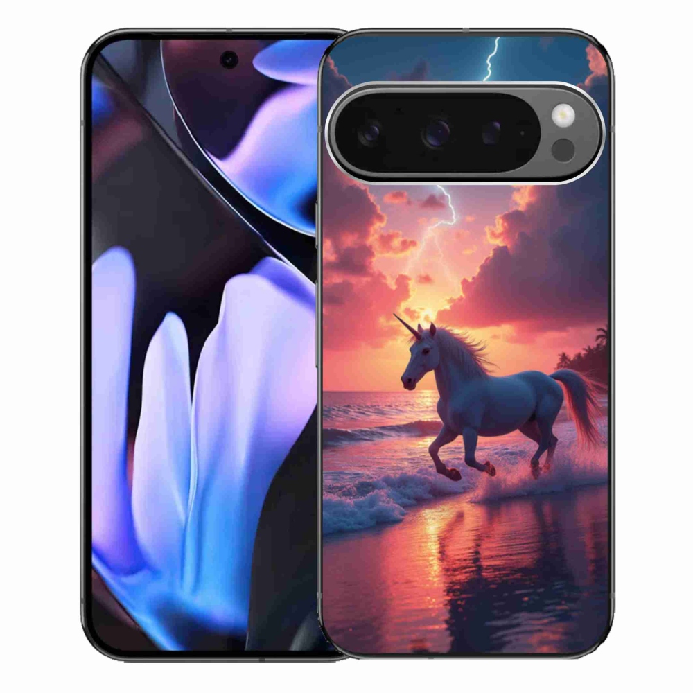 Gél borítás mmCase a Google Pixel 9 Pro XL-hez - egyszarvú a tengerparton