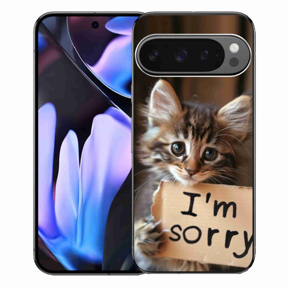 Zselés borítás mmCase a Google Pixel 9 Pro XL számára - a macska bocsánatkérése