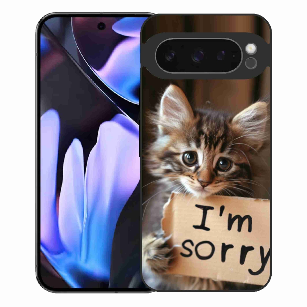 Zselés borítás mmCase a Google Pixel 9 Pro XL számára - a macska bocsánatkérése