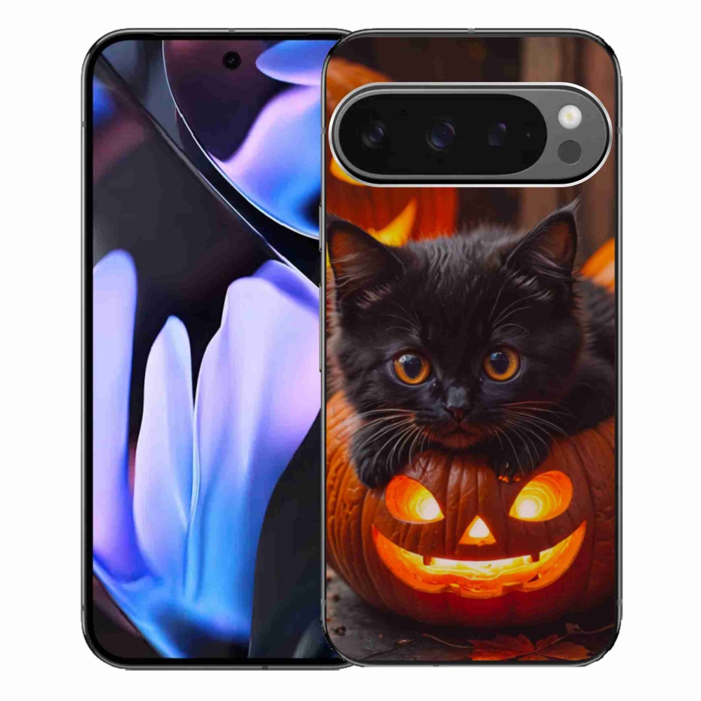 Gél borítás mmCase a Google Pixel 9 Pro XL számára - cica és sütőtök