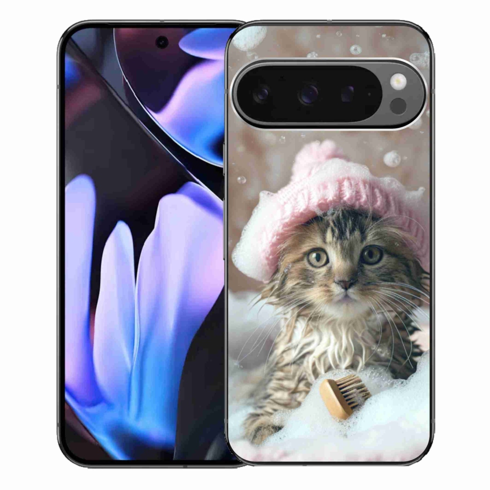 Gél borítás mmCase a Google Pixel 9 Pro XL-hez - cica és fürdő