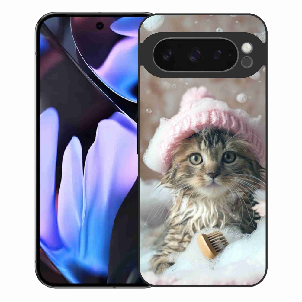 Gél borítás mmCase a Google Pixel 9 Pro XL-hez - cica és fürdő