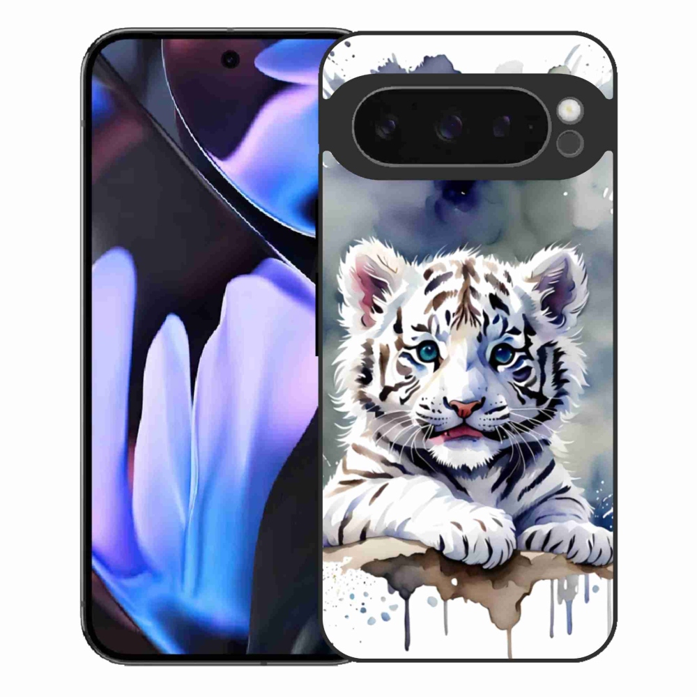 Zselés borítás mmCase a Google Pixel 9 Pro XL-hez - fehér tigriskölyök