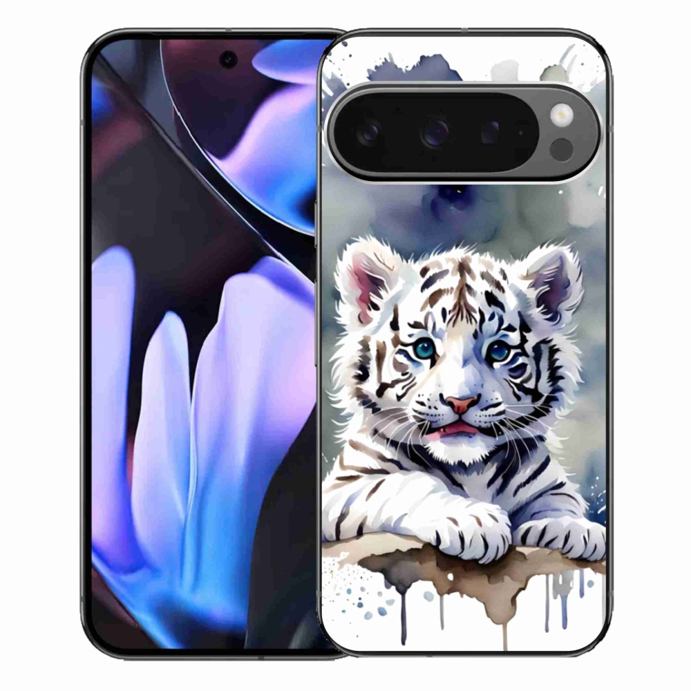 Zselés borítás mmCase a Google Pixel 9 Pro XL-hez - fehér tigriskölyök
