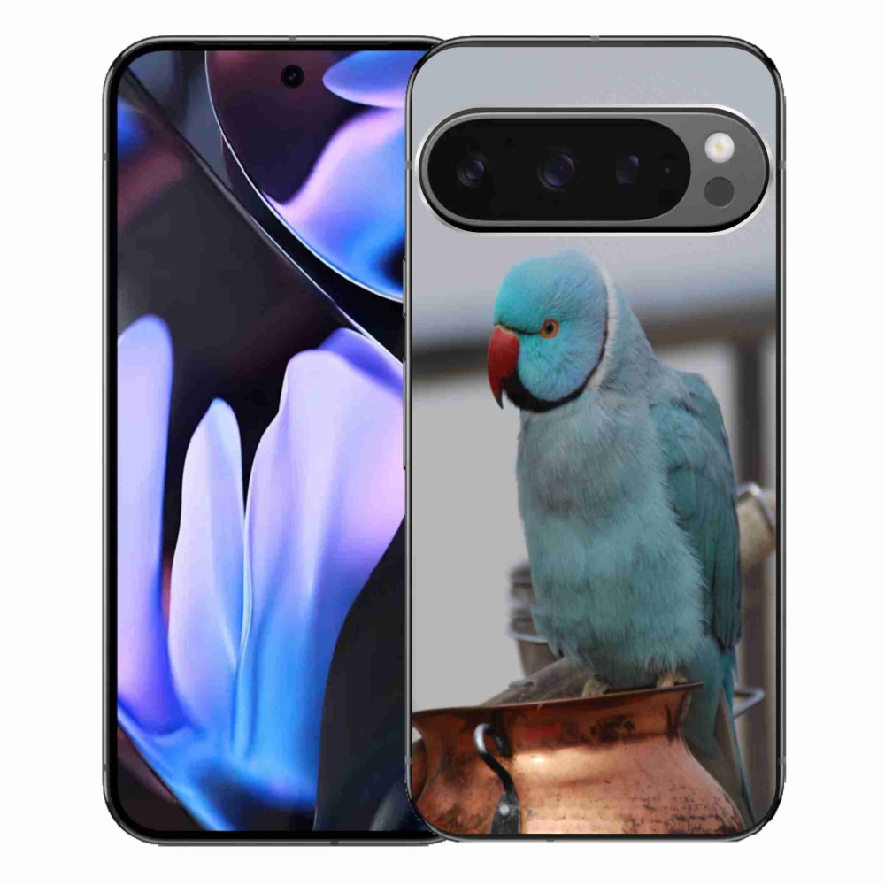 Zselés borítás mmCase a Google Pixel 9 Pro XL-hez - papagáj alexander kék